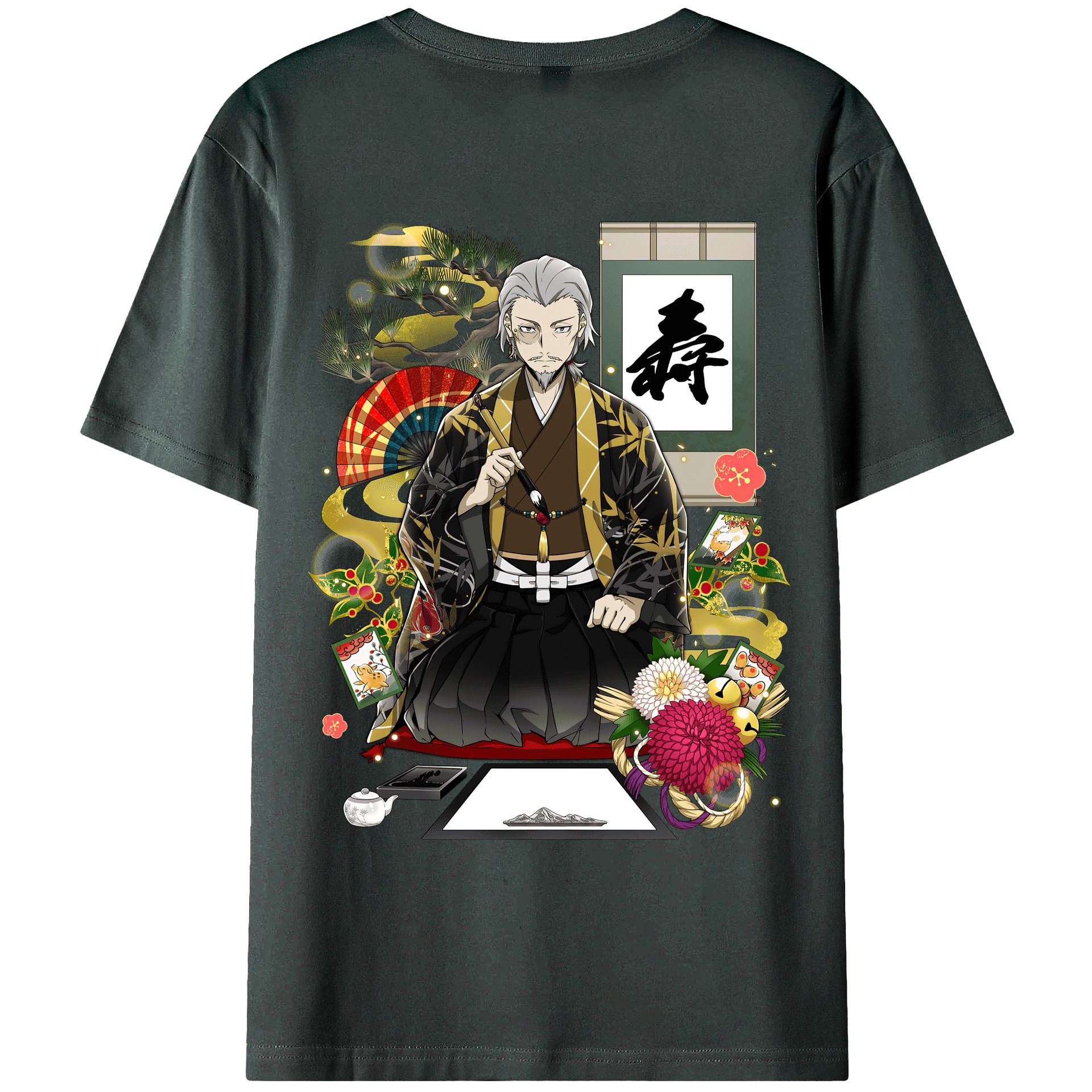 （画像用） 文豪ストレイドッグス Bungo Stray Dogs 綿100％ メンズ半袖Tシャツ（バックプリント） 通気性